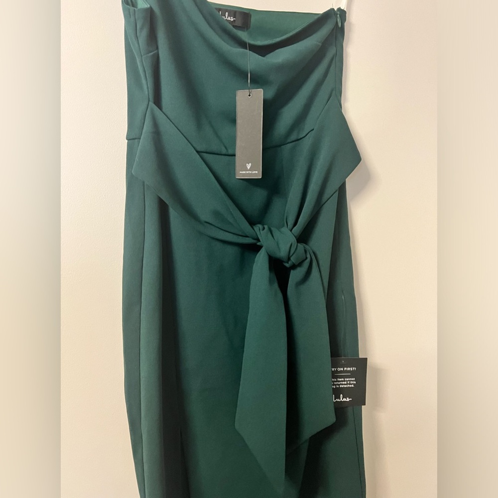 Lulus Club Scene One Shoulder Bodycon Midi Dress (green)